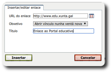 Xanela inserir enlace portal