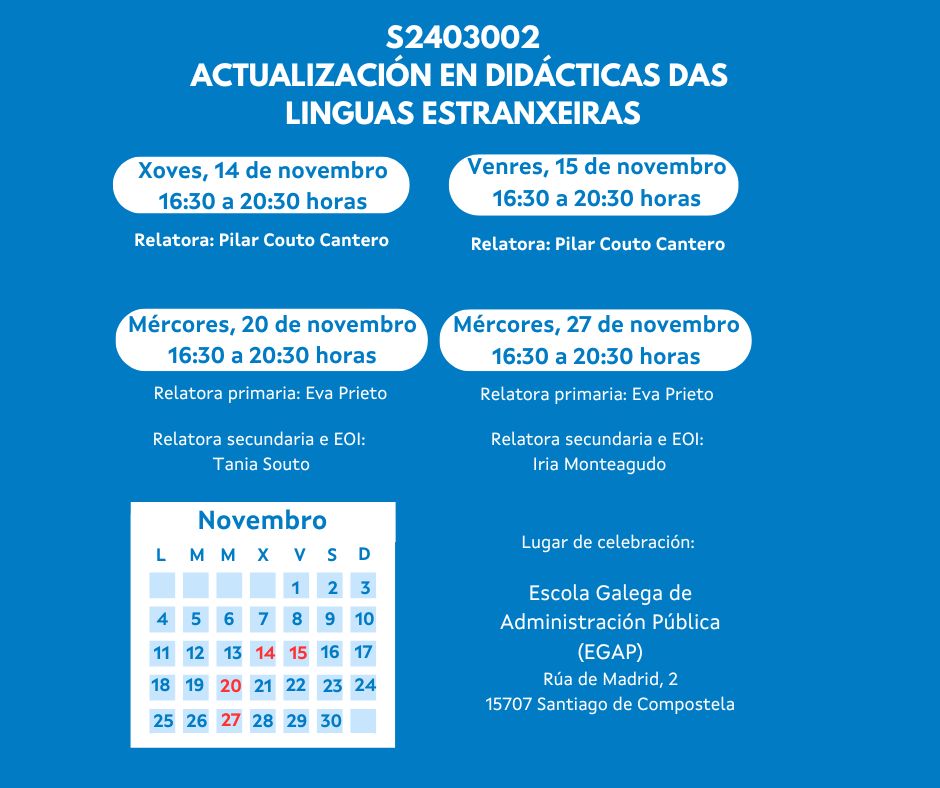 Actualización en didácticas das linguas estranxeiras